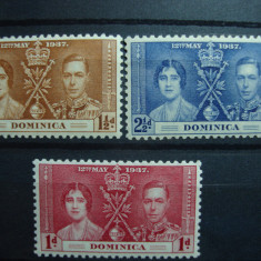 DOMINICA 1937 SERIE INCORONAREA GEORGE VI MH