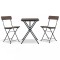 Set mobilier bistro pliabil, 3 piese, maro, poliratan