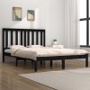 Gossi cadru de pat, negru, 140x190 cm, lemn masiv de pin