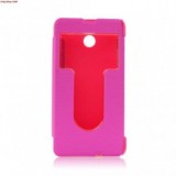 Husa Flip S-View Roz pentru Nokia Lumia 630 / 635, Protectie Premium, Window
