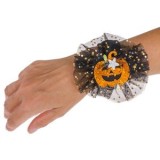 Bratara Slap Halloween cu Tul Negru și Dovleac Glitter, CMCLASS