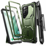 Husa Supcase Iblsn Armorbox si Clema Curea pentru Samsung Galaxy S23 Ultra Verde, Negru, Carcasa