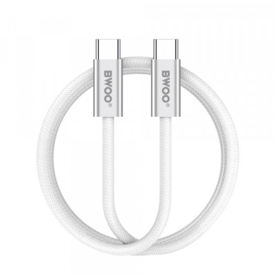 Cablu Date si Incarcare USB-C - USB-C BWOO BO-X317C, 240W, 1m, Alb foto