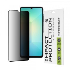 Folie de protectie Ecran Privacy Techsuit pentru Samsung Galaxy A06 A065, Sticla Securizata, Full Glue, 111D