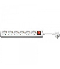Prelungitor 1.5m 6xSchuko alb cu intrerupator 3500W Goobay foto