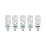 Set 5 Becuri Economice , Forma Spirala , Alb , Fasung E27 , Intensitate 6400 K