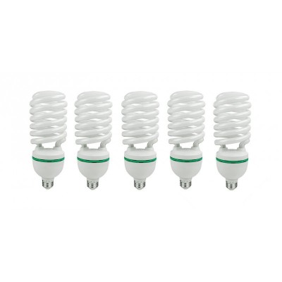 Set 5 Becuri Economice , Forma Spirala , Alb , Fasung E27 , Intensitate 6400 K foto
