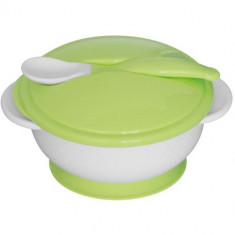 Set Castron si Lingura Baby Care Green foto