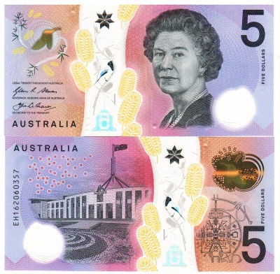 Australia 5 Dollars 2016 P-62a Polimer UNC foto