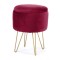 Taburet, rotund, cu spatiu depozitare, catifea, rosu, max 90 kg, 35x35x45 cm, Lili