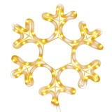 Figurina Craciun fulg de zapada, 48 LED-uri, alb cald, 27x27 cm
