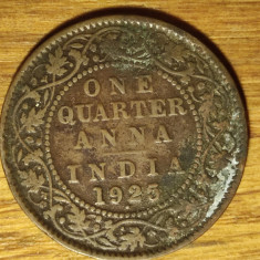India Britanica - moneda de colectie - 1/4 quarter anna 1925 - George V - bronz