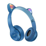 Casti OEM Bluetooth Over-Ear Cat&#039;s Ears Wireless Dark Blue