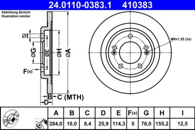 ATE 24.0110-0383.1 Disc frana foto