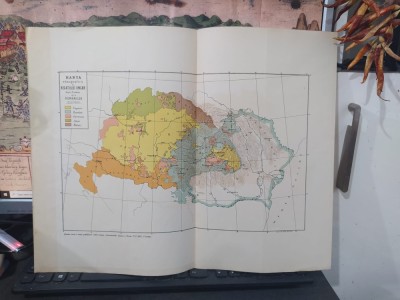 Harta etnografică a Regatului Ungar după Andree și a Rom&amp;acirc;nilor de la Dunăre, Lith. M.B. baer, Bucuresci, circa 1895, 224 foto