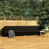 vidaXL Set mobilier de grădină cu perne, 4 piese, negru, poliratan 47271
