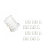 Set 20 dopuri spirala pentru sticle vin si lichide fermentate, etansare sigura, plastic alb, 22 mm, reutilizabile