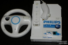 Wii modat +64Gb+volan set Gaming Nintendo Wii Mario Kart 30 jocuri foto