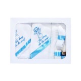 Cumpara ieftin Trusou Botez 6 piese personalizat cu broderie - "Cu drag de la Nasi" - Ingeras - ALB - TURCOAZ - TB113