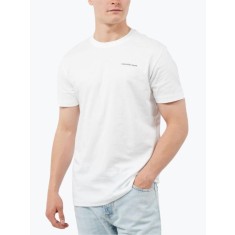 Tricou barbati cu imprimeu cu logo pe spate, J30J325679, Regular fit, Alb, XL