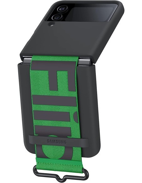 Husa EF-GF721TBE Samsung Silicone Cover with Strap for Galaxy Z Flip 4 Black