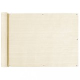 vidaXL Paravan pentru balcon, crem, 75 x 400 cm, HDPE 310921