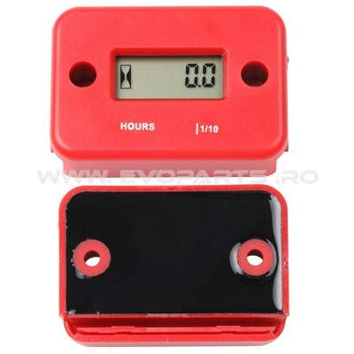 Hour meter Moto Atv Barca ceas Indicator ore functionare - ROSU foto