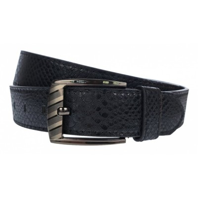 Curea barbati, casual, latime 3.8cm, negru croco, piele eco - CK90N foto