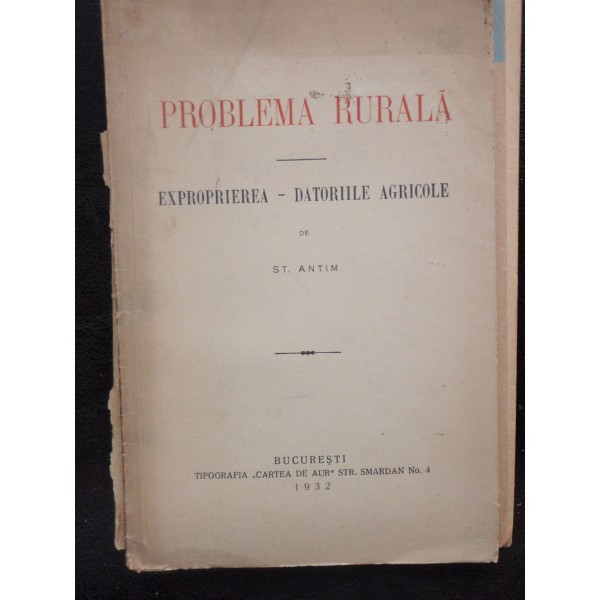 PROBLEMA RURALA - ST. ANTIM
