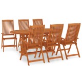 Cumpara ieftin Set mobilier de gradina, 7 piese, lemn masiv de eucalipt