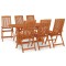 Set mobilier de gradina, 7 piese, lemn masiv de eucalipt