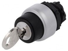 Comutator Rotativ cu Cheie 22mm 2 Poziții Negru