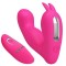 Vibrator Dubla Stimulare Josephine Remote Control 12 Moduri Vibratii Silicon USB Roz