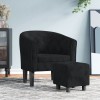 VidaXL Fotoliu tip cuvă cu taburet, negru, catifea 356479
