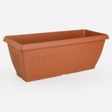 Jardinieră din plastic teracota cu relief vertical pentru balcon și grădină, CMCLASS