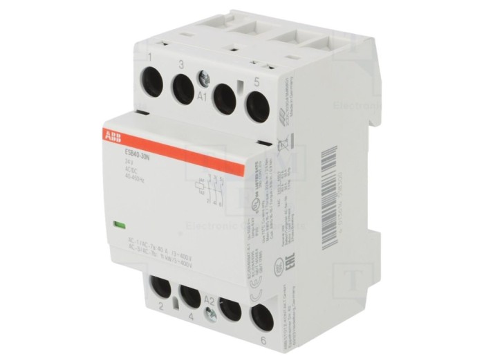 Contactor modular 3-polar 40A, 24V DC