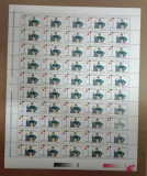TIMBRE ROMANIA MNH LP1500/1999 10ani de la REVOLUTIA ROMANA -COALA de 50 timbre