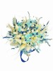 Buchet mediu personalizabil flori uscate si hortensii criogenate (Alb, Albastru), Eventissimi&reg;