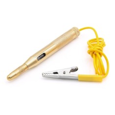 Creion de testare a tensiunii auto Techstar&reg; D0086-Y, DC 6V/12V/24V, 115x10 mm, compatibil mașini, bărci, motociclete și motoare mici, Auriu