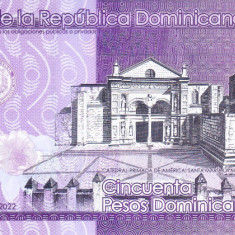 Bancnota Republica Dominicana 50 Pesos Dominicanos 2022 - P189 UNC