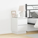 VidaXL Noptieră cu LED albă 39x34.5x50 cm
