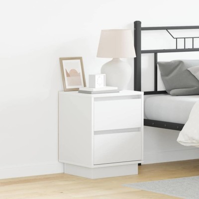 vidaXL Dulap de noapte cu sertar Alb 39 x 34.5 x 50 cm Lemn compozit foto