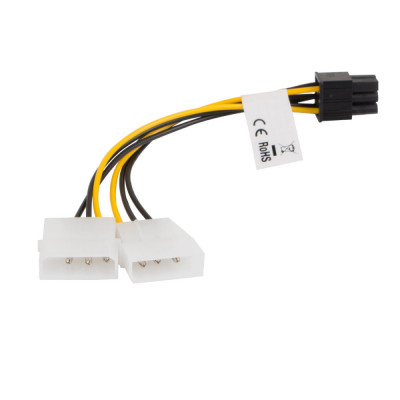 Cablu splitter in Y , Lanberg 41308, Molex 3-pin tata cu Molex 3-pin mama, la BTX cu 6 pini, 15 cm foto