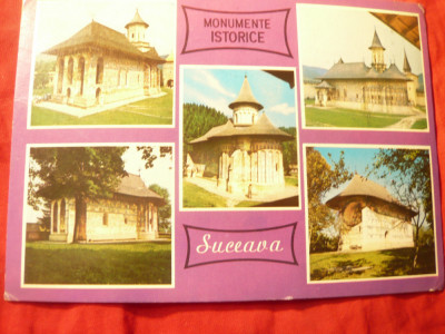 Ilustrata Monumente istorice judet Suceava - Manastiri - circulat 1973 foto