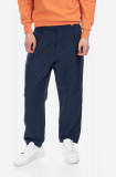 A.P.C. pantaloni din in culoarea bleumarin, drept LIAEO.H08428-MARINE, APC