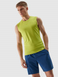 Tank top regular de antrenament din material reciclat pentru bărbați - verde iarbă, 4F Sportswear