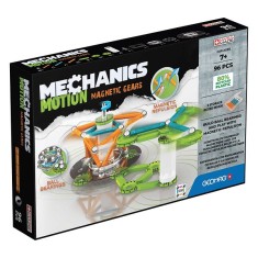Set de constructie cu piese magnetice, GEOMAG MECHANICS MOTION MAGNETIC GEARS, 96 piese