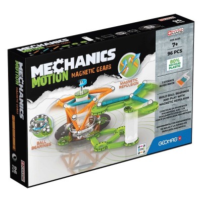 Set de constructie cu piese magnetice, GEOMAG MECHANICS MOTION MAGNETIC GEARS, 96 piese foto