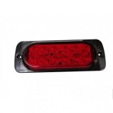 Lampa LED Stroboscopica Auto 12V/24V, 12 LED-uri, Rosu, Subtire, Anticoliziune, IP65
