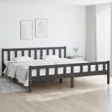 Cumpara ieftin Cadru de pat, gri, 200x200 cm, lemn masiv